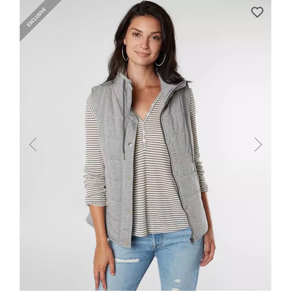 BKE Grey Knit Puffer Vest - SZ Large
